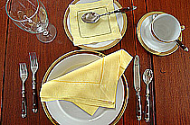 Dinner Napkin Designer color. AURORA YELLOW Each,