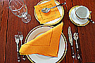 Dinner Napkins. 2in Hemstitched border. APRICOT. COLOR 18in.Each